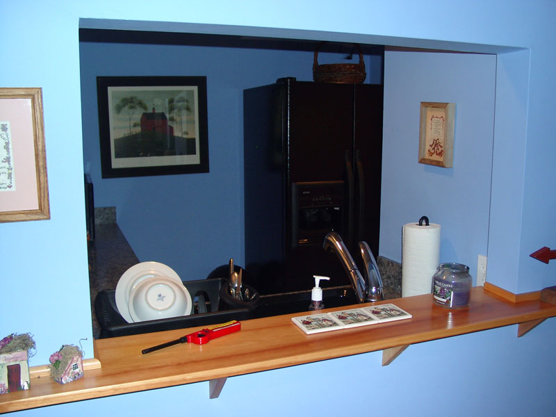 This kitchenette and sink offers entertainment possibilities in the new living space in the basement