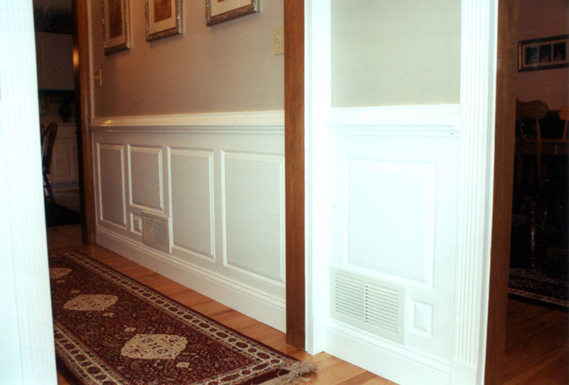 The hallway is transformed completely with the new, updated look.